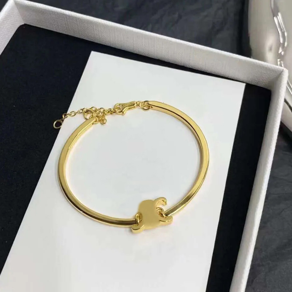 luxury designer bangle for women classic elegant thin metal bracelet adjustable chain luxury designer jewelry for party wedding gift