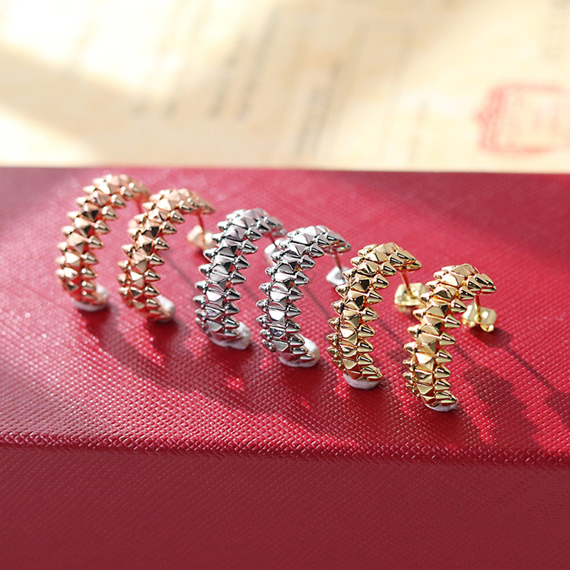Boucles d'oreilles à ongles en forme de saule, marque classique, or 18 carats, bijoux de luxe de haute qualité, de styliste pour femmes