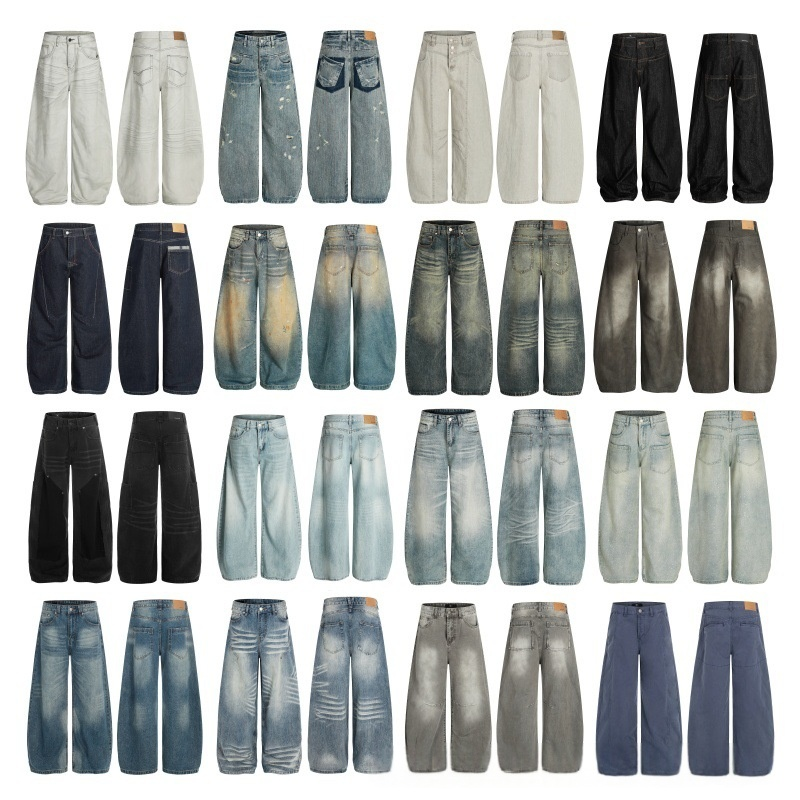 Ac jeans High quality men women Ancer jeans 3d digital printing summer new washed camouflage loose graffiti stacked wide legged casual versatile jea
