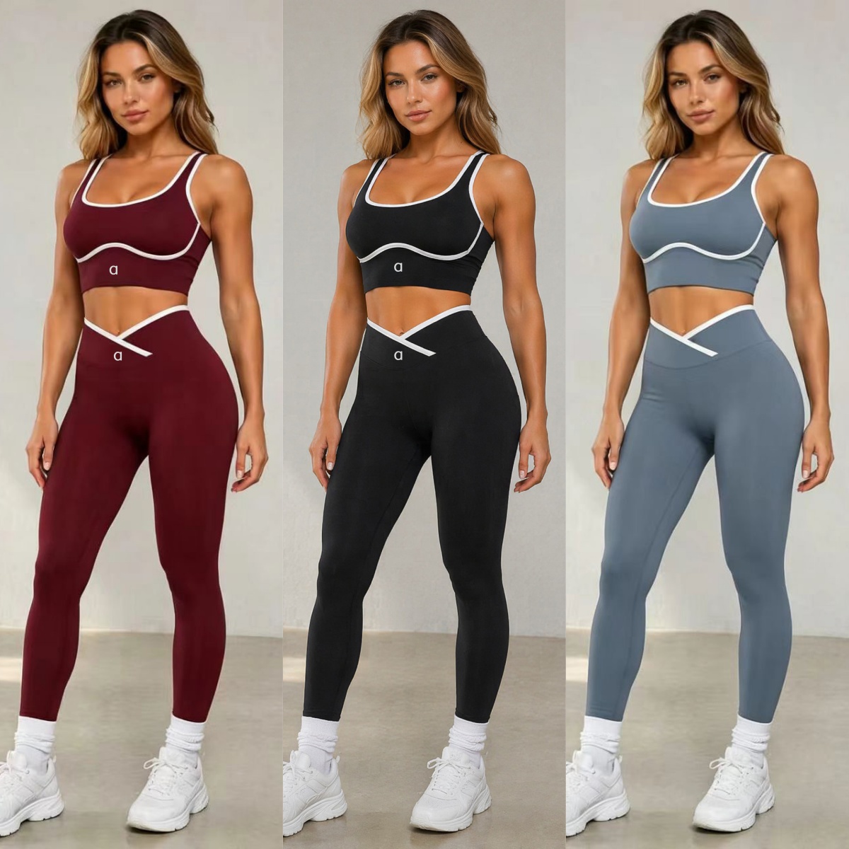 A3123 2026 Women's Quick Drying Yoga Bra Sporty Sports Bra And High-Waisted Hip-Boosting Yoga Pants Fitness Set