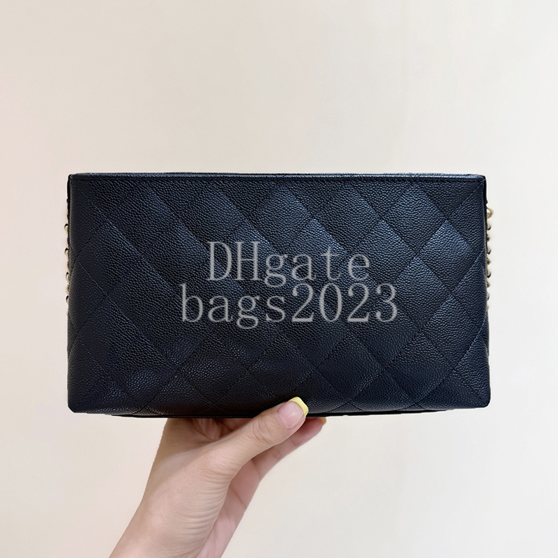 Clutch with chain 23CM Master quality Designer bag Grained Shiny Calfskin Underarm Wallet Luxury Evening Bag with Gift Box X041A