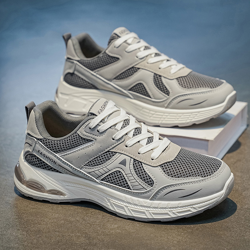 Retro trendy dad-schoenen voor heren, herfstnieuwe collectie 2026, grijze, lichtgewicht, hoogteverhogende, veelzijdige, stijlvolle sneakers