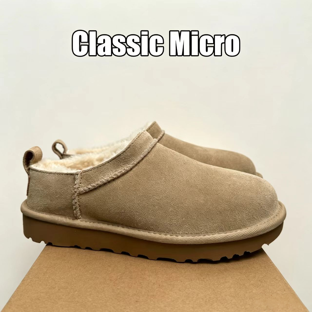 Designer Classic Micro Bottes Botte De Neige Ultra Mini Hiver Cheville Courte Femmes Hommes Fourrure En Peau De Mouton Tasman Tazz Châtaigne Sabl