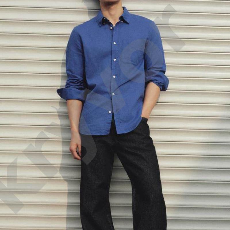 Mens Long Sleeve Button Down Oxford Shirt With Chest Pocket Regular Fit Soft Wrinkle Resistant Fabric Versatile Daily Casual Wear Top
