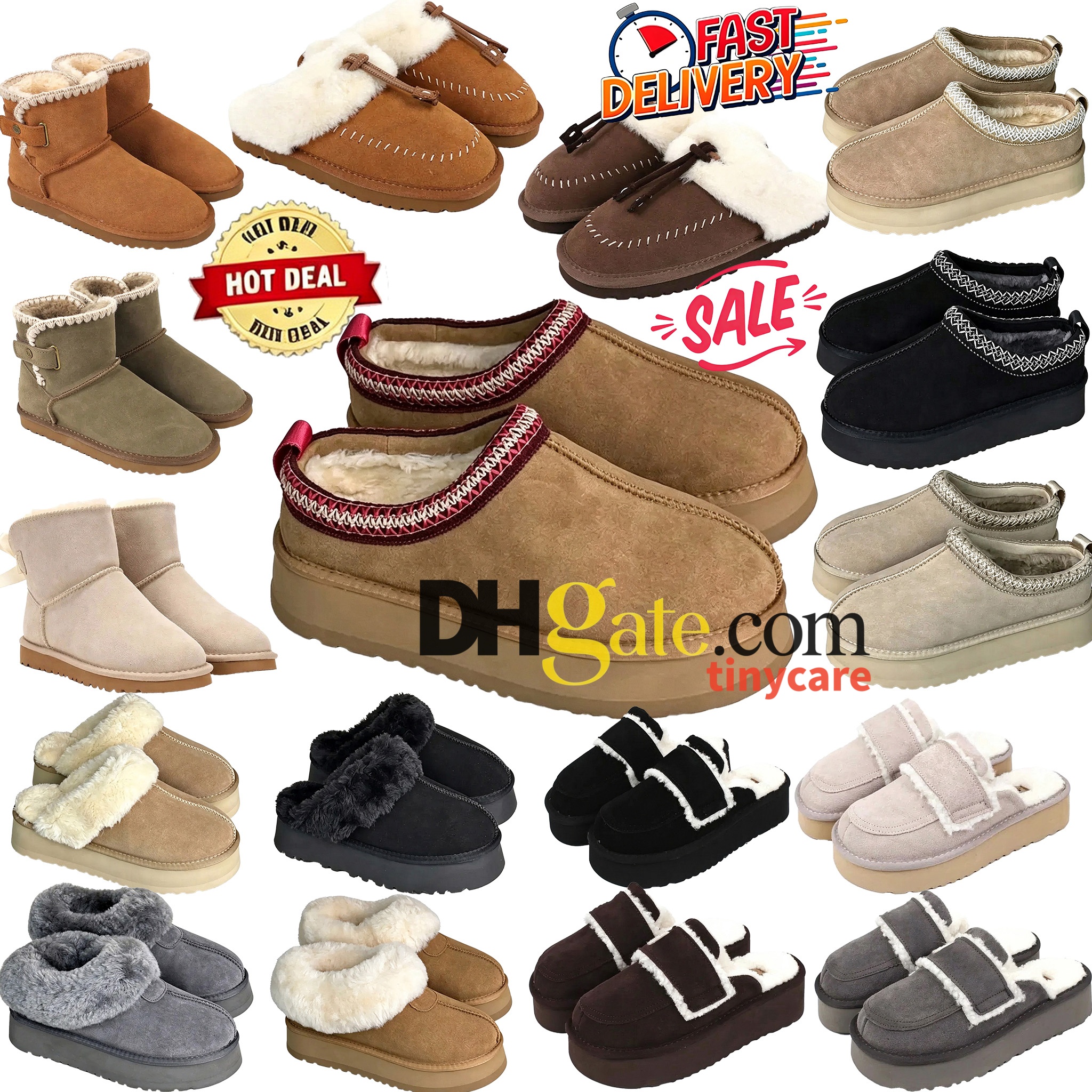 designer Boots Ultra Mini Bow Boot Goldenstar Evelina Clogs Tasman Tazz Slippers Platform Winter High Quality Women Sneakers Fur Slides Suede 35-46