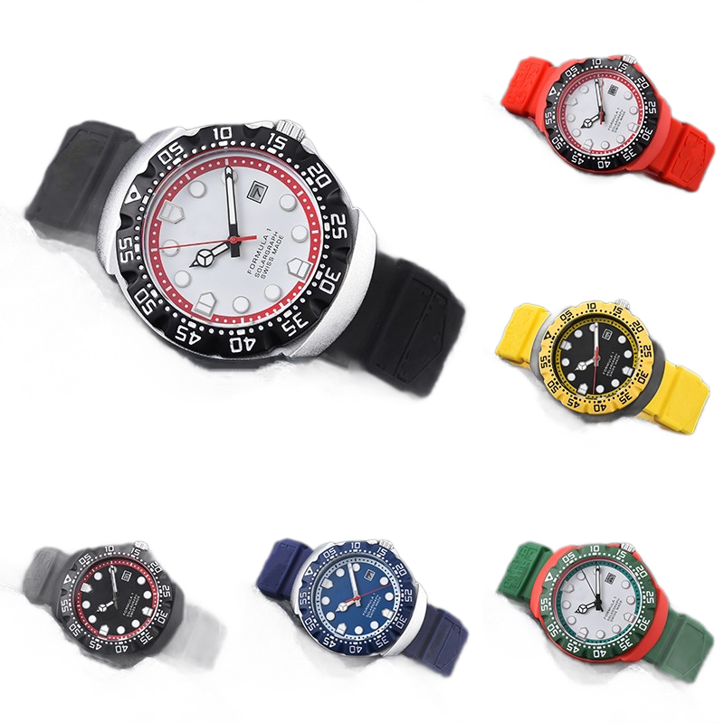 Top Montre pour hommes Formula Racing Car 41mm Sport Montre-bracelet Mouvement à quartz original 316 Bracelet en acier inoxydable Boucle papillon