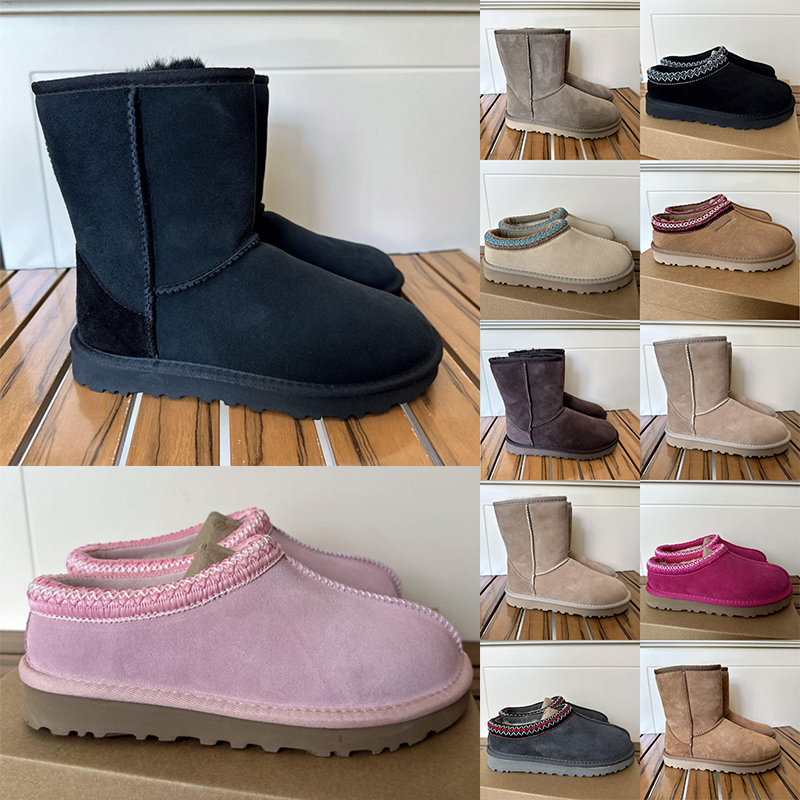 2026 Designer Boots For Women Australia Classic Ultra Mini Platform Tazz Tasman Slippers Sheep Skin Cotton Slipper Woolen Suede Fur Slides Ankle Sno