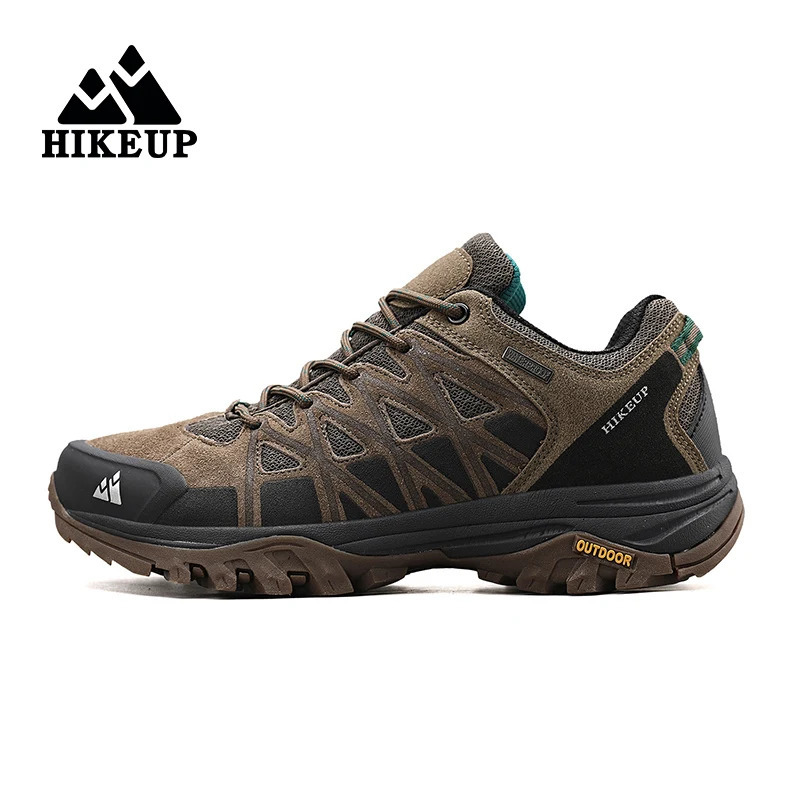HIKEUP Arrival Mens Hiking Shoes Breathable Lace Up Trekking Male Cushioning Outdoor Climbing Tourism Sneakers for Men 261013