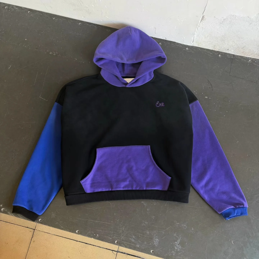 Patchwork Hoodie Men Women High Quality Hooded Pullover
