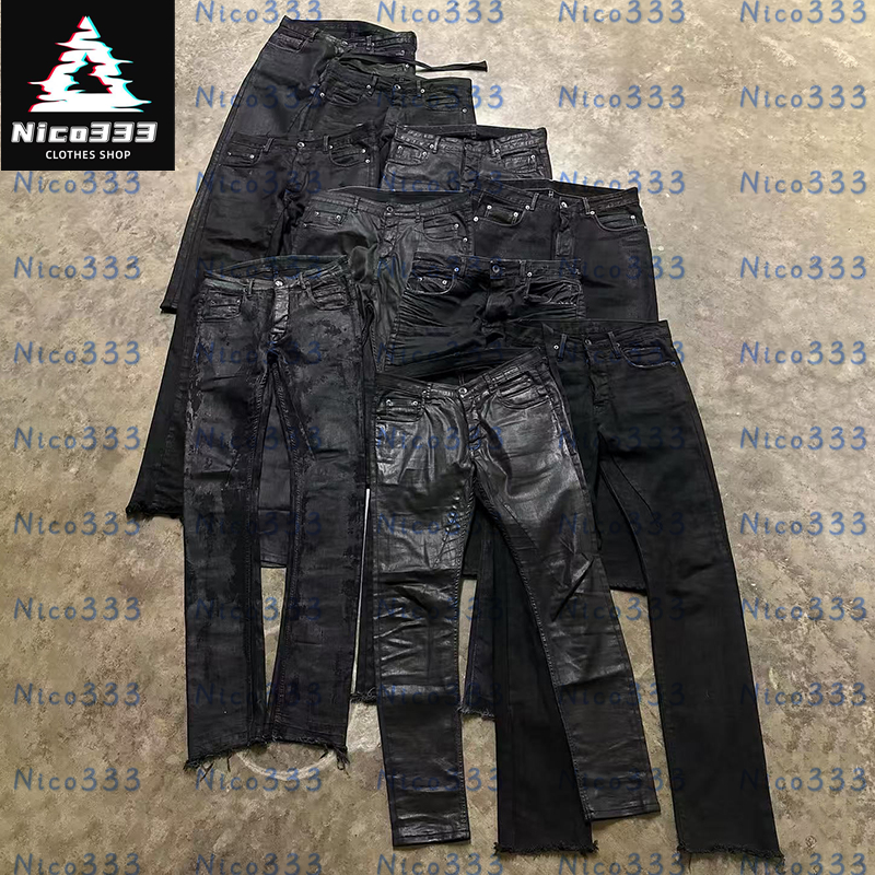 The Lost Tape BA Bootcut Black and blue leg destruction solid color washed heavy with tags minimalist classic versatile street men and women casual