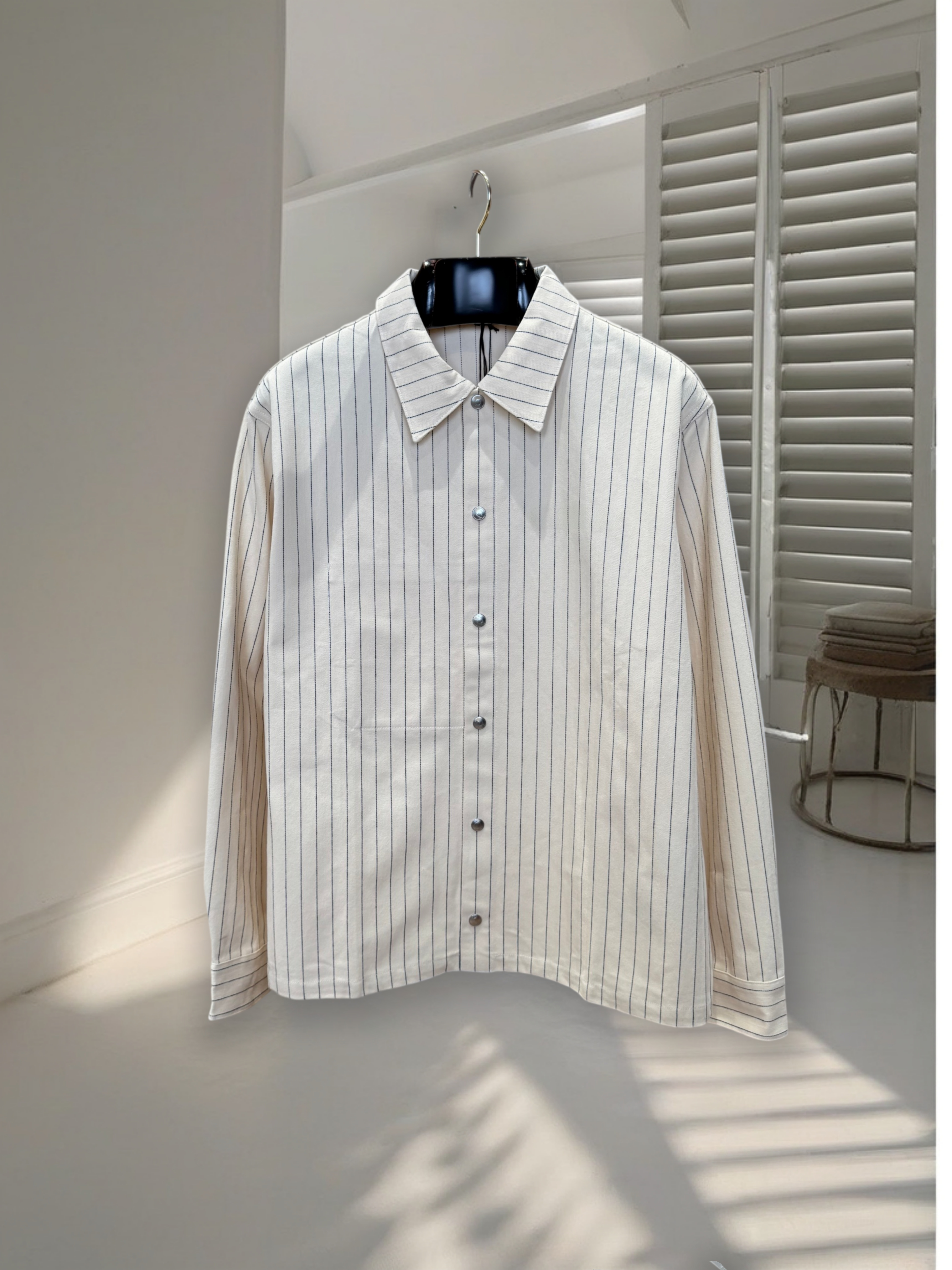 Veste Chemise à Col Rayé Brodé-D