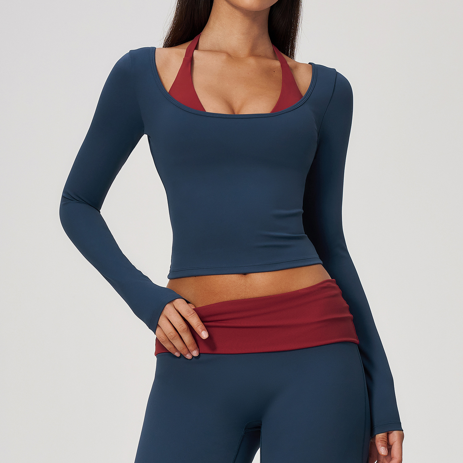 Designer Women's Long Sleeve T-Shirt Scoop Neck Rayon Slim Fit Stretchy Layer T Shirts Tops -Soft Pairs with Jeans or Skirts, Travel Ready Stap