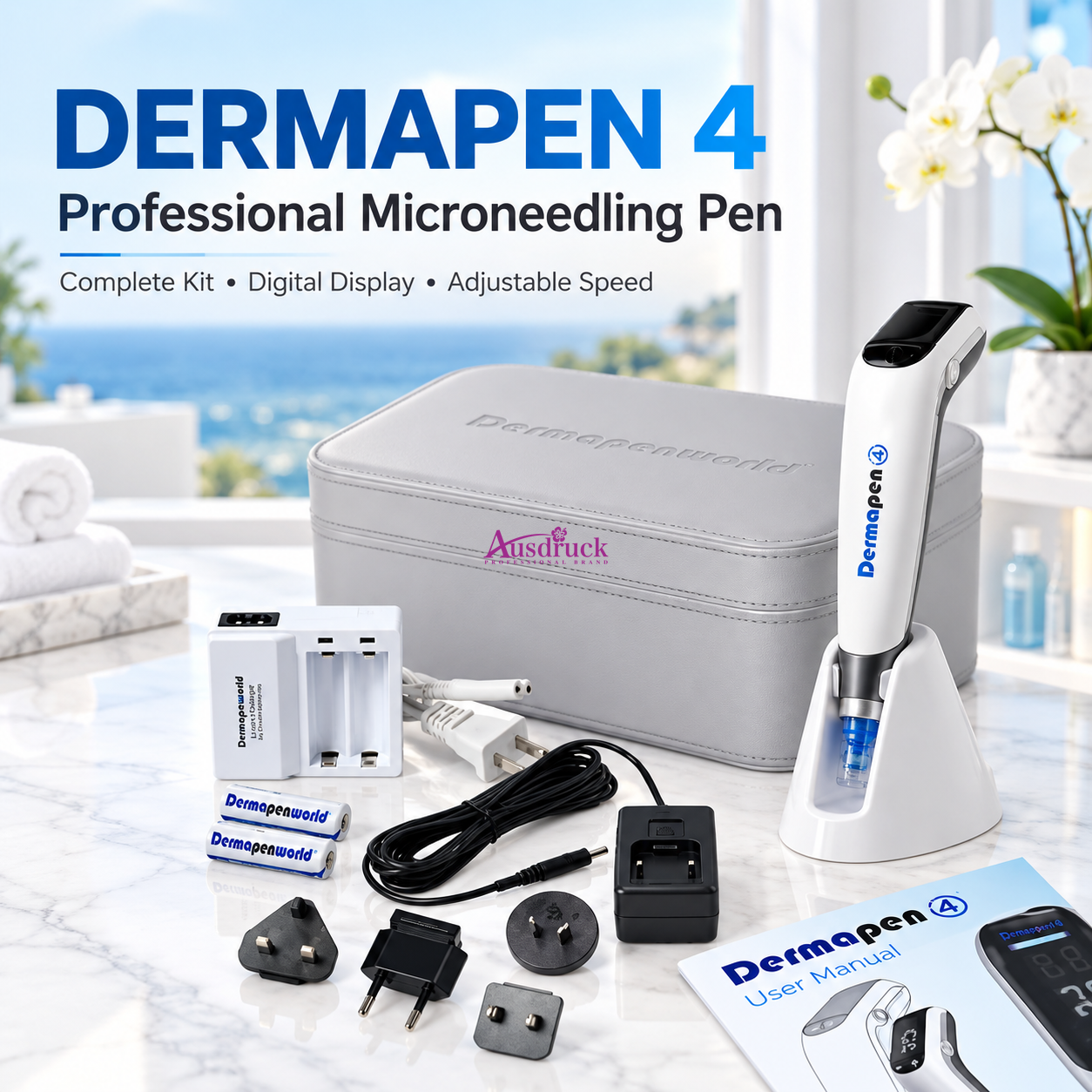 Dermapen 4 Microcurrent Beauty Pen Handheld Skin Rejuvenation Device Facial Wrinkle Removal Lifting Tightening Portable Home Salon