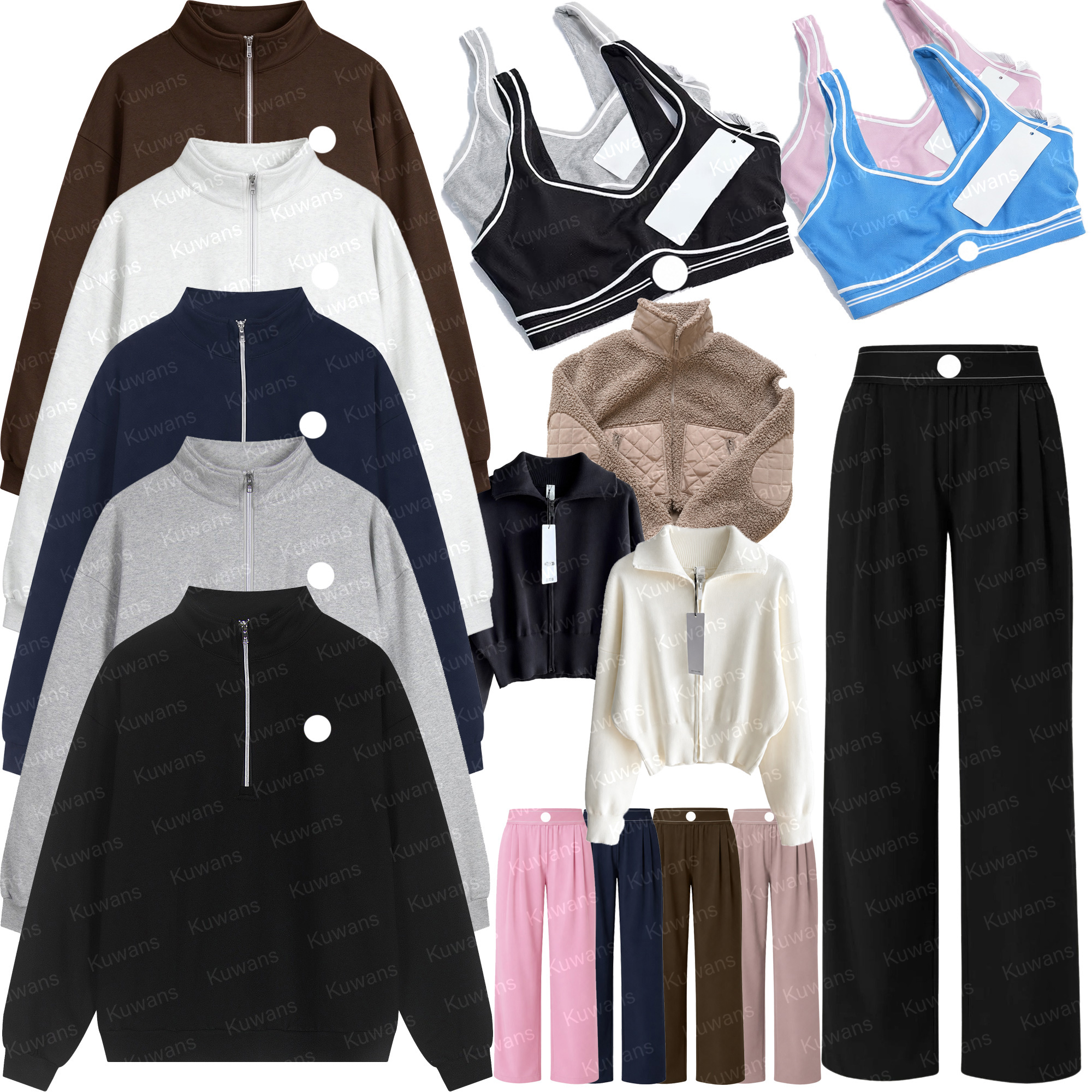 Designer Quarter Zip Sweatshirt Pantalons de survêtement Femmes Hommes Ensembles Pantalon Costume Pantalon Sherpa Veste Tricot Pull À Capuche Acc
