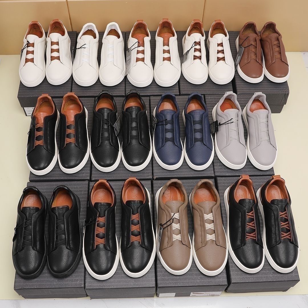 2026 Designer Shoes Men Sneakers Luxury Suede Cowhide Leather Casual Flat Trainers Outdoor Golf Shoes Breathable Durable Multi Sizes Color Option Si