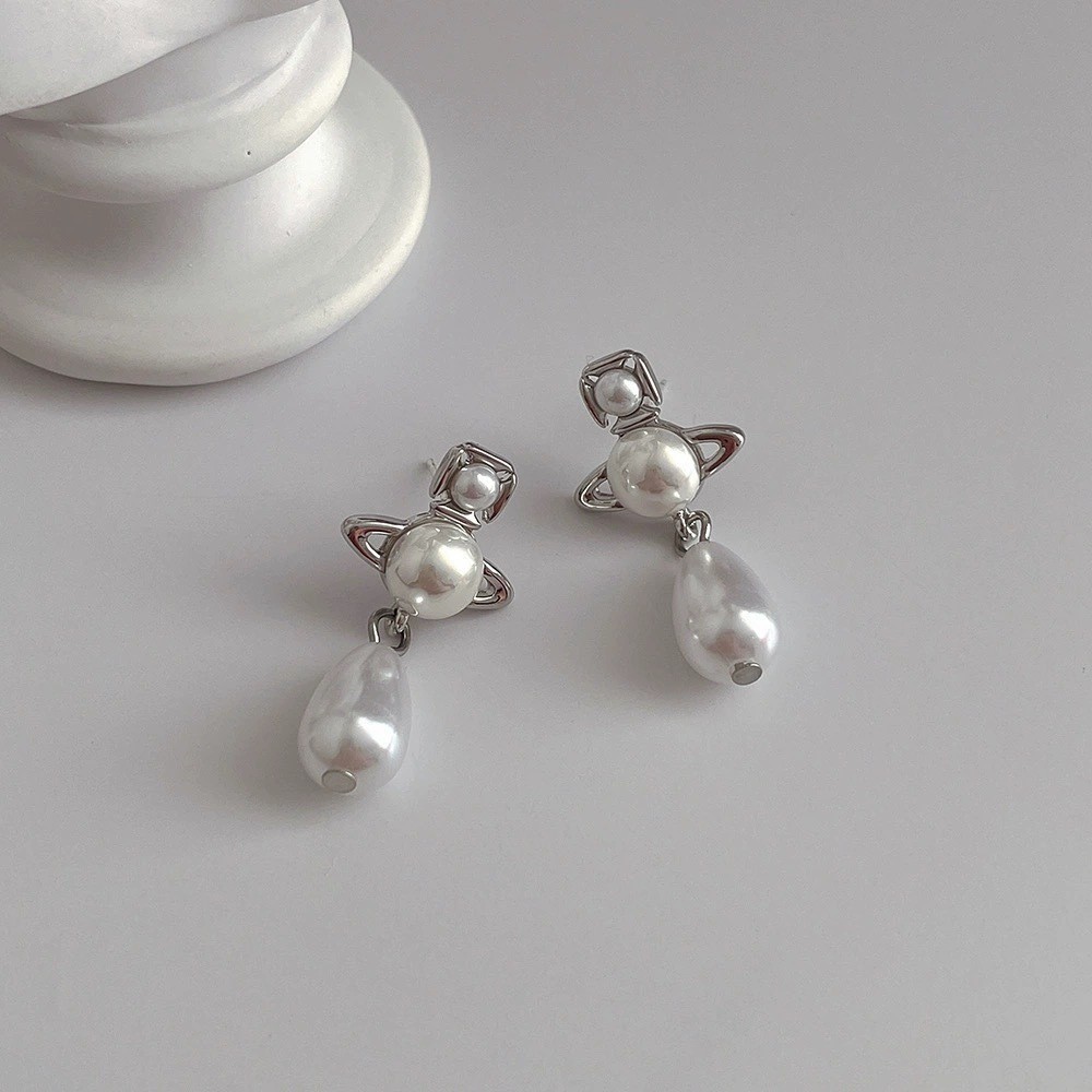 Exquisite Designer Zircon Pearl Pendant Earrings Light Luxury High End Gift Suitable For Womens Retro Fashion Multifunctional Matching Jewelry