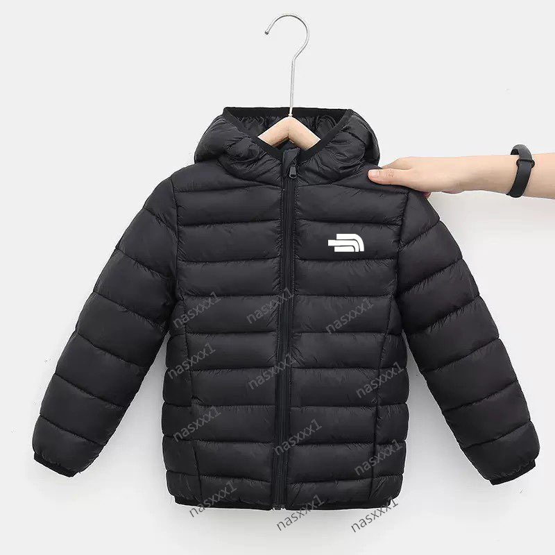 Kids Boy Lightweight Black Down Jacket Autumn Winter Coats Children Girl Warm Hooded Outerwear Teen Students Cotton Clothes 2-15 Years