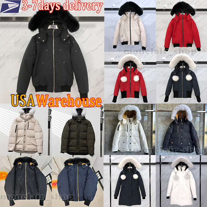 Designer mens moose Jacket Outdoor Winter Down Jacket Leisure Coats Thick Windproof Overcoat Waterproof Proof Puffer Real Wolf Fur Top Jackets Parka