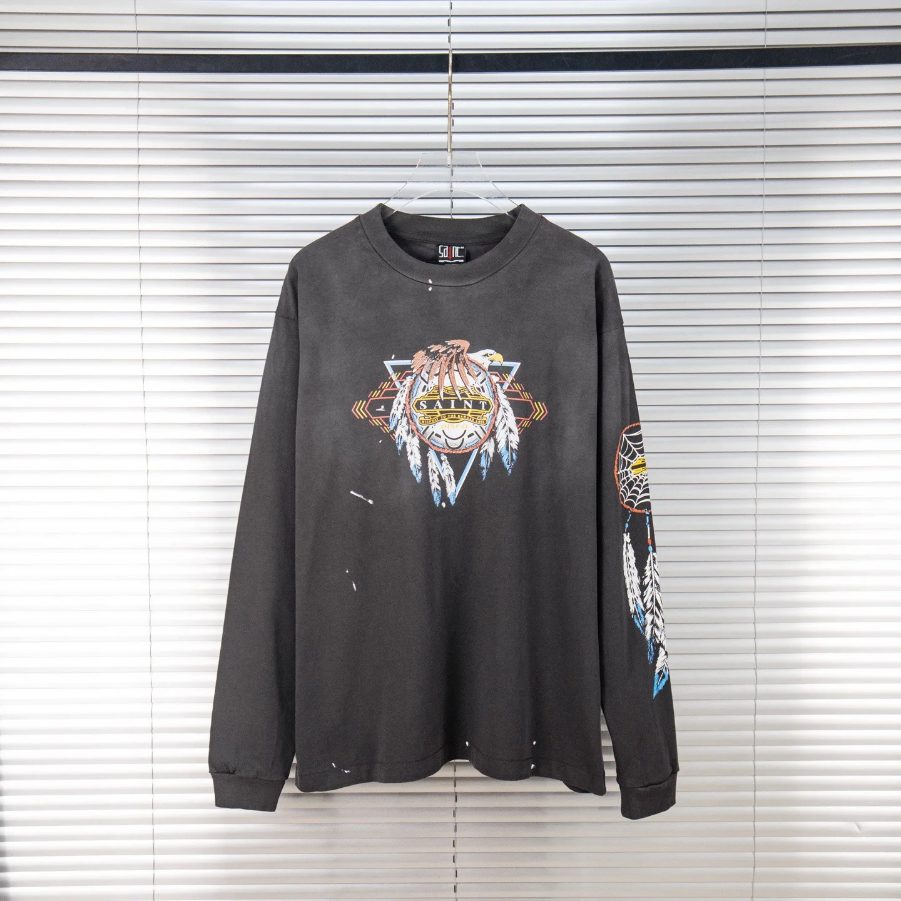Washed Long Sleeved T Shirt Men Women Tee Tops T-Shirts