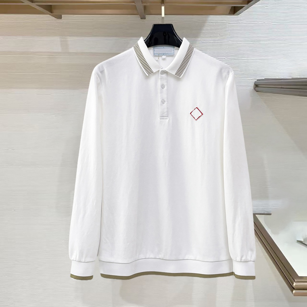 Vêtements de marque de créateurs, T-shirt et polo pour hommes de haute qualité, haut de polo rétro de luxe léger à manches longues, chemise décon