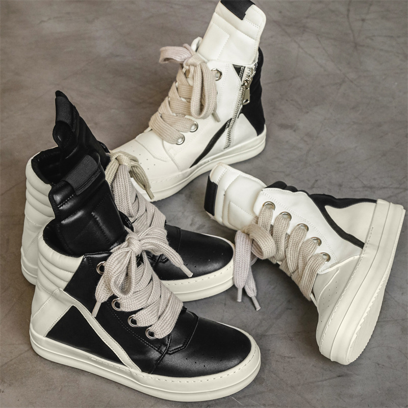 High-Top Long Boots Autumn Winter Men's Shoes High Street Niche Retro Motorcycle Versatile Sports Casual Sneakers Men X168