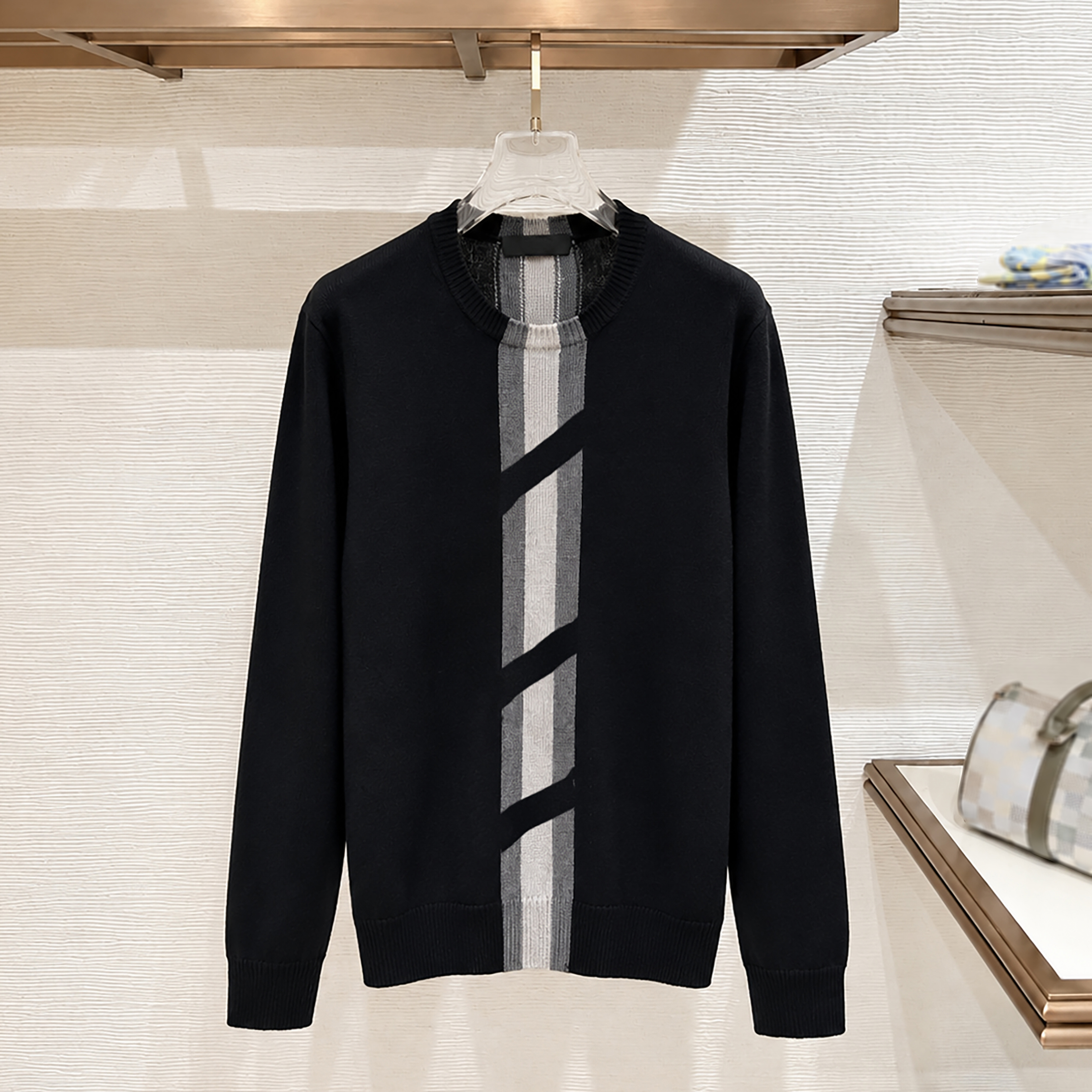 high quality designer sweater, fashionable jacquard letter knit wool sweater, mens sweater, sports pullover, autumn winter casual warm round neck lo