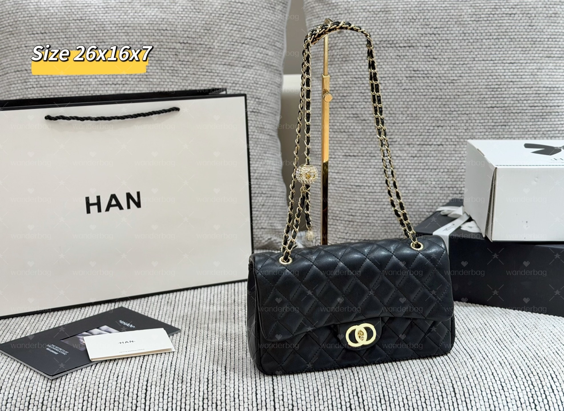 12a Top quality designer Bag womens vintage Tote handbag leather messenger bag classic flap crossbody bag medium black gold calfskin chain Handbag l