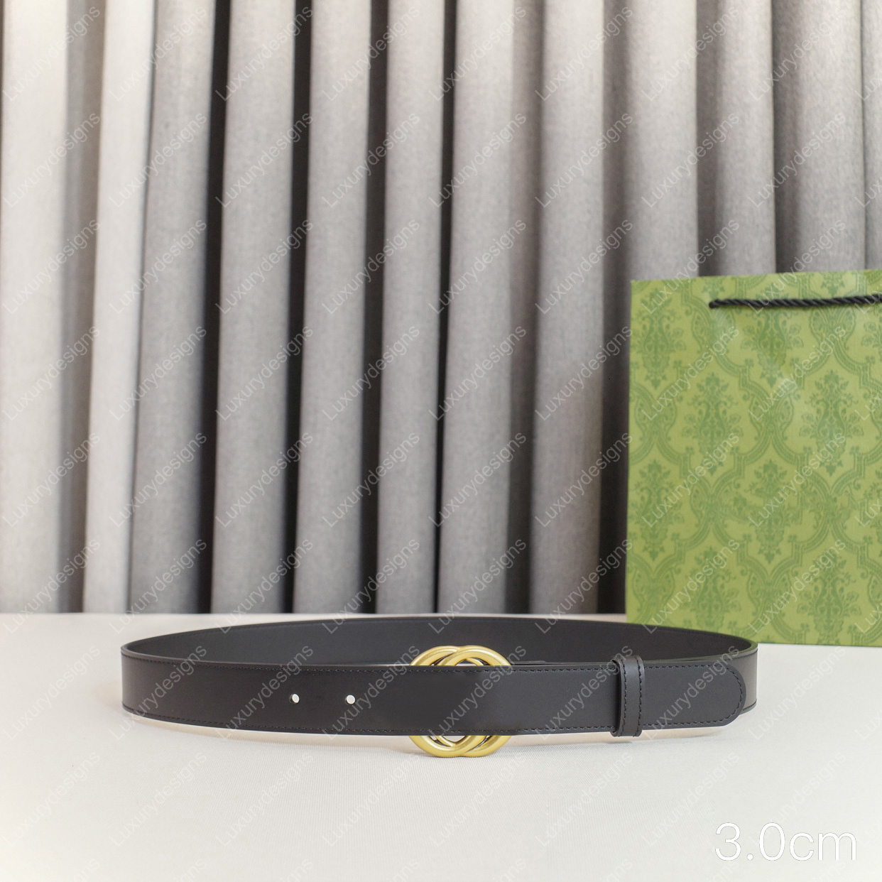 Designer Belt Luxury Double Letters Buckle Belt Genuine Leather High-End Cinturones Para Mujer Fashion Brzone Letters Buckle Waistband Green Gift Bo