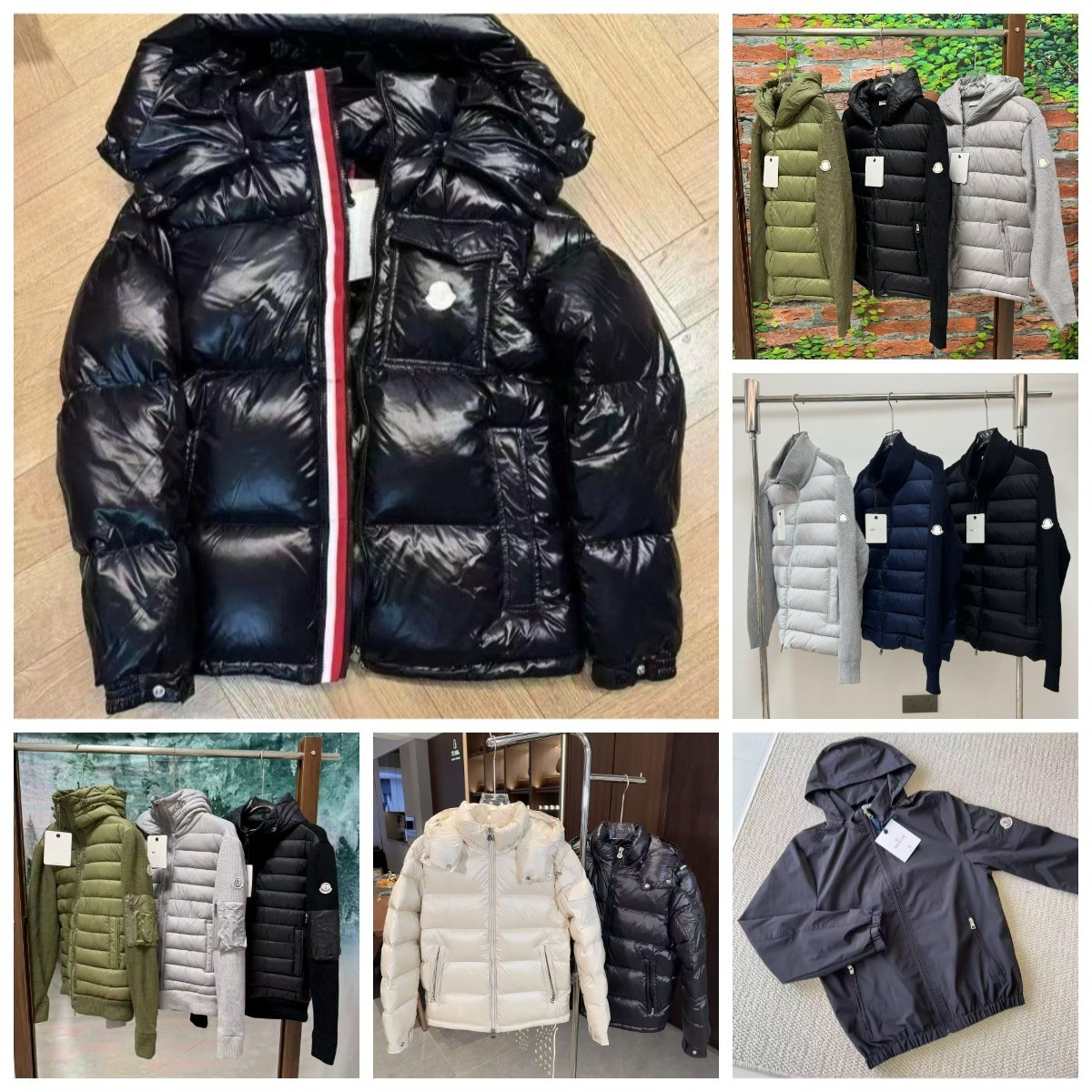 Winter Men Puffer Jacket Designer Down Jackets Arm Scan Embroidery Hooded Knitted Patchwork Lightweight Cotton Coat Fashion Women Clothing Luxury Br