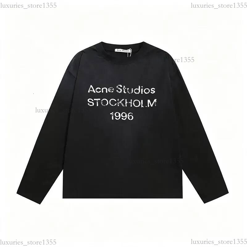 Acneastudios Long Sleeve Designer T Shirt Mens Shirt Round Neck Acnehoodie Trendy Brand Short Sleeved Shirt Summer Cotton Men's Acnemen T Shirt