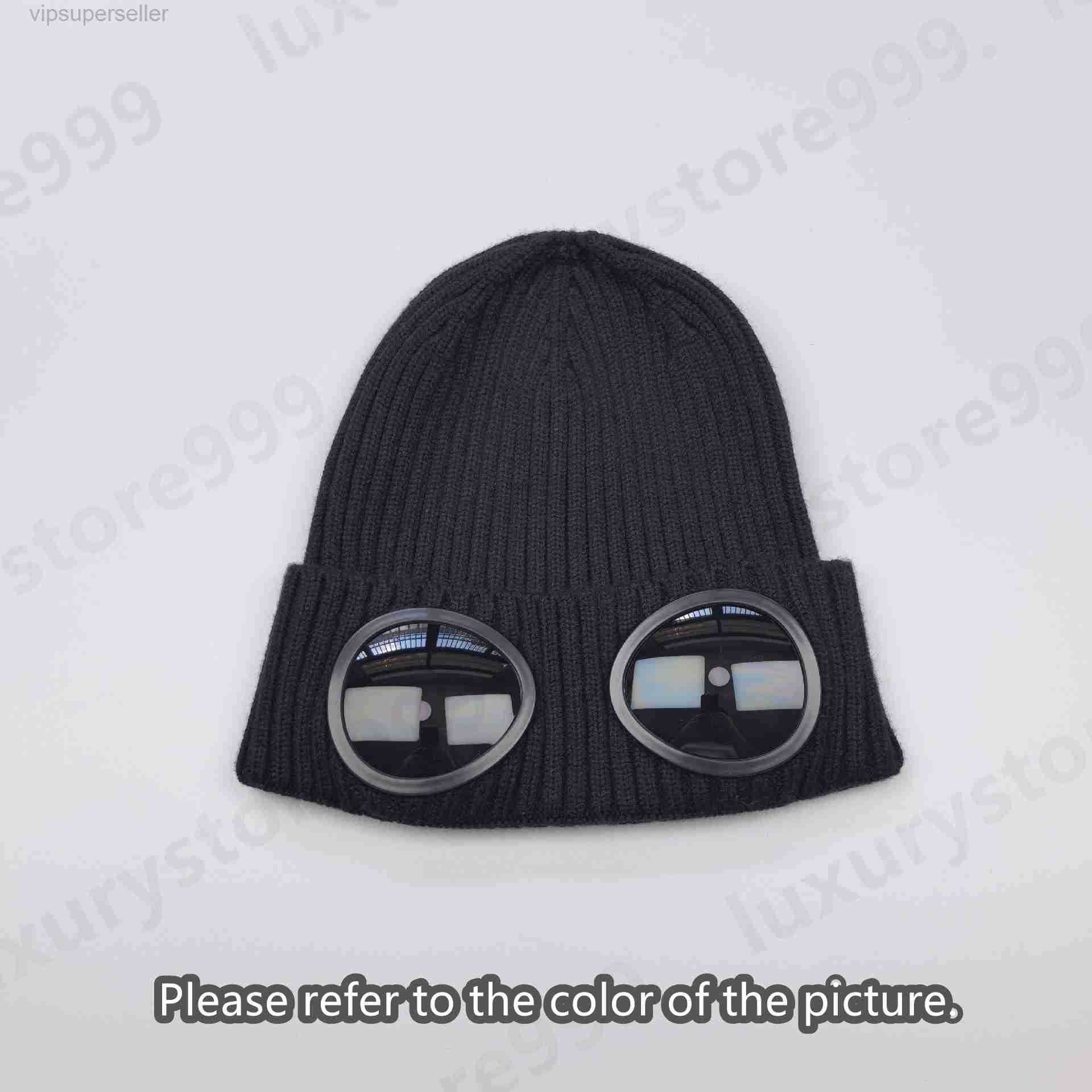 Wool CP Beanie/Skull Caps Beanie Hat Extra Fine Merino Wool Goggle Beanie Italian CP luxury designer Lense Hat winter warm Skull Caps for men and wo