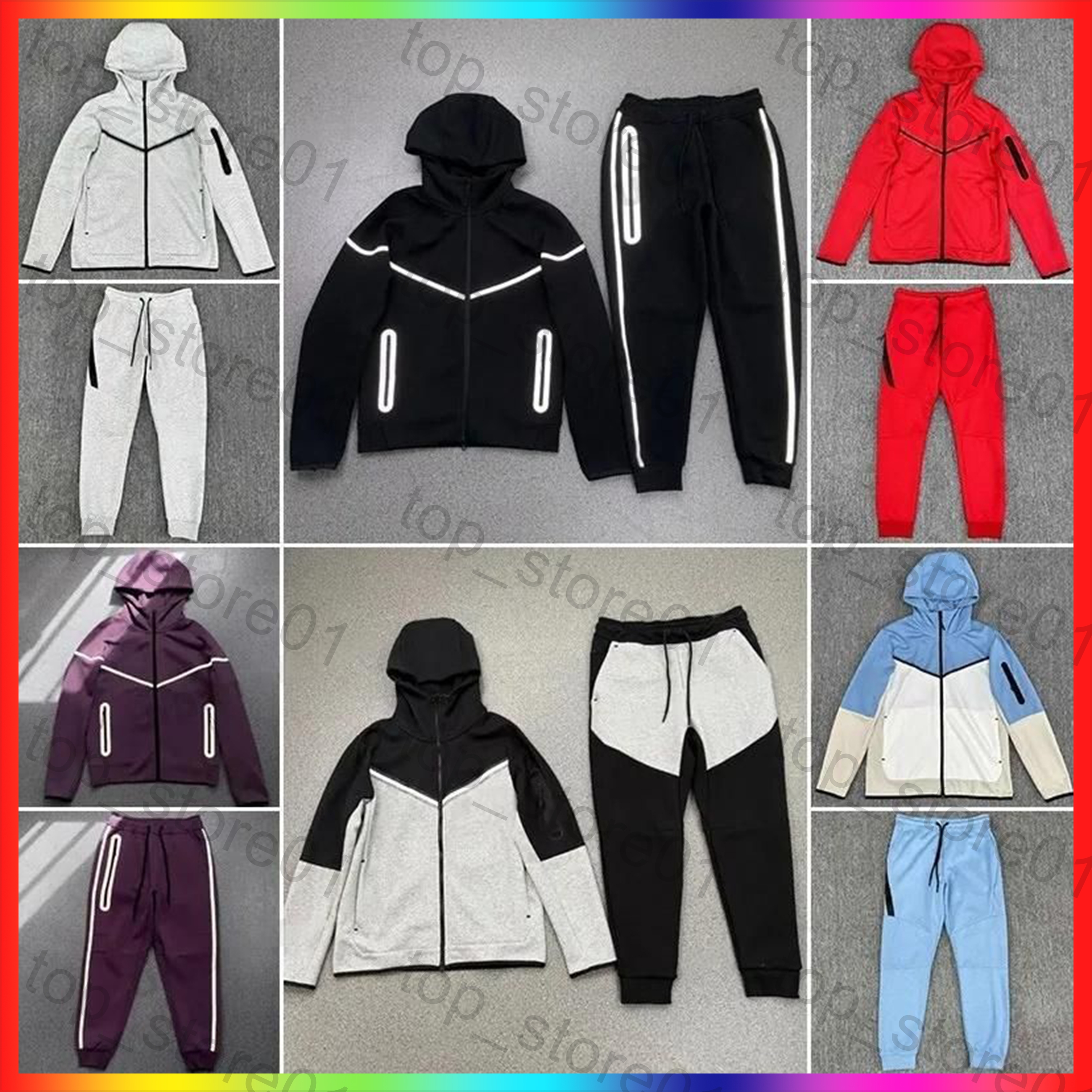 2026 Tech Fleece Tracksuit Mens Womens Full Zip Hoodie Jogger Pants 2 Piece Set Designer Sportswear Jacket Sweatpants Thick Winter Casual Running Ou