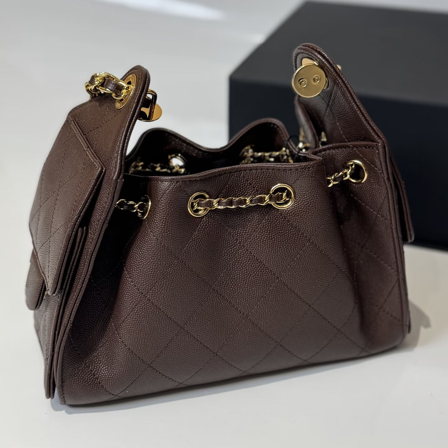 designer bag Mirror Quality maxi flap bag Caviar hobo Chain suede Bag Women crossbody bag Shoulder Crossbody Bags Earphone Pocket Real Leather bag