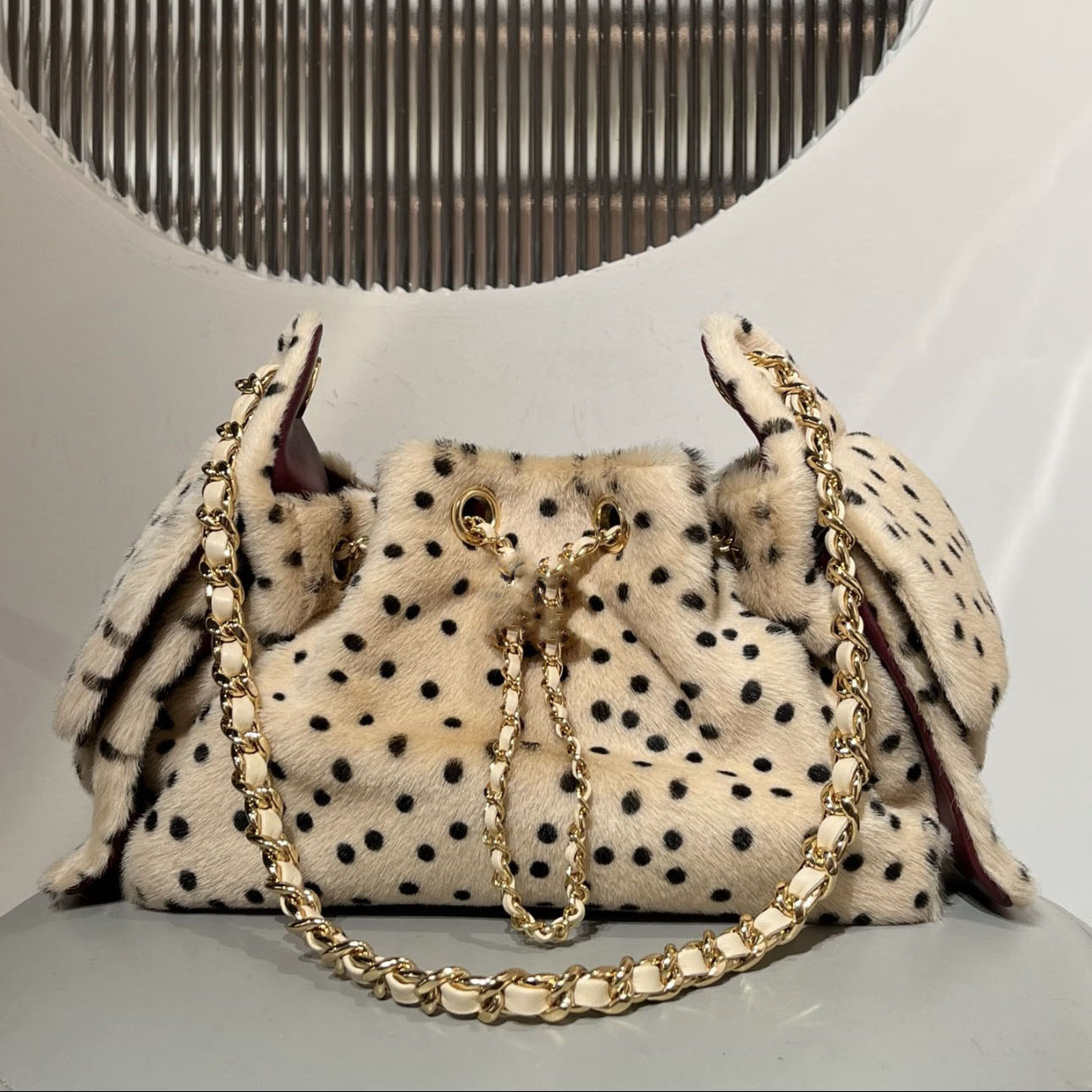 Women's leopard print shoulder bag, plush chain crossbody handbag, perfect for fall and winter, elevates your look for parties, business, and e