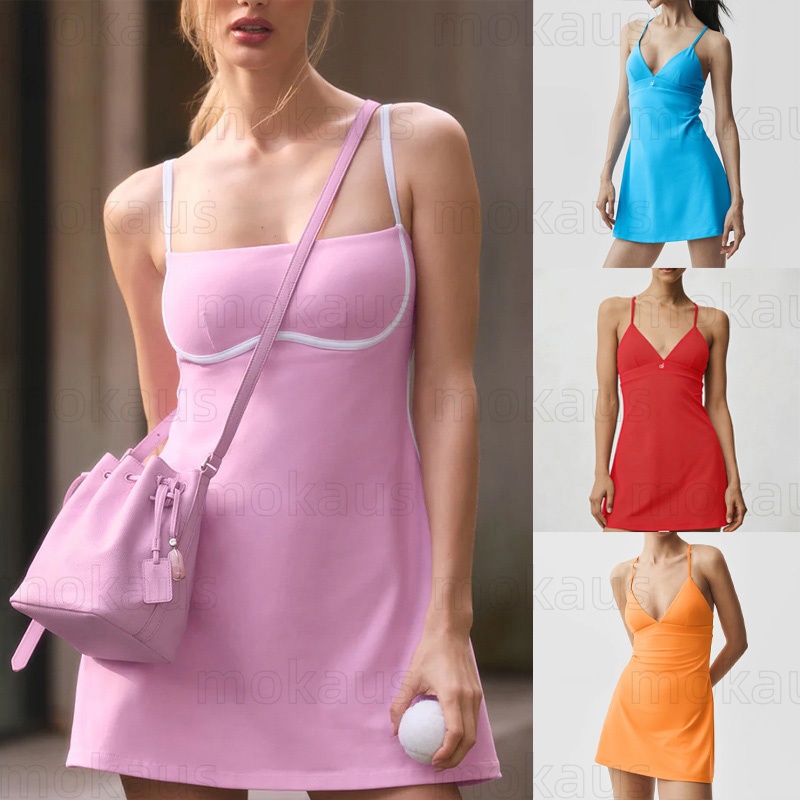 Designer Women Yoga Dress Women Sleeveless Sports Dress Naked Feeling Pocket Anti Exposure Quick Dry Breathable Designer Tennis Skirt Summer Dress