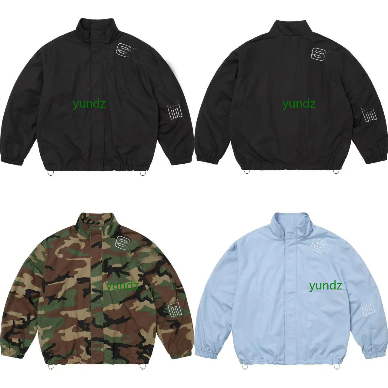 WEEK1 Spellout Embroidered Ripstop Track Jacket Pullover Sweatshirt Men Women fashion Autumn Winter High Street Unisex Streetwear full Zip hoodie co