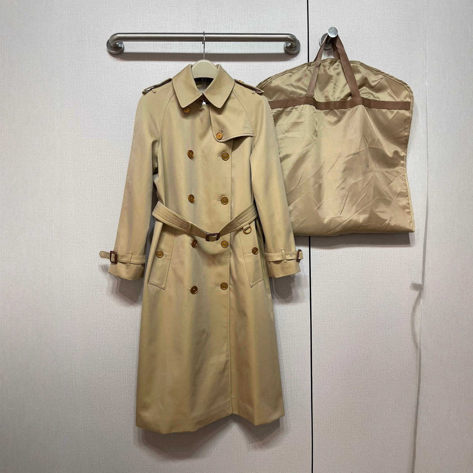 designer Women's Trench Coats New Castleford Trench Coat, Boutique Quality, Contrast Color Plaid, Women's Long Baggadine Cotton Waterproof