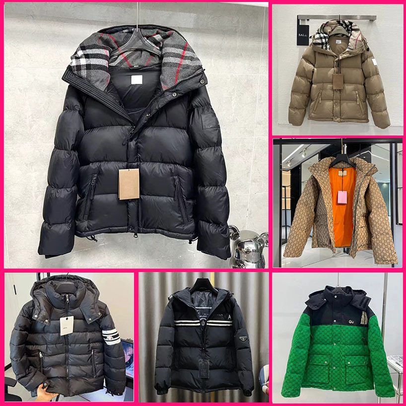 Mens Hooded Coat Designer Down Parkas Waterproof Tech Veste Winter burberyness Puffer Jacket Men For Male Women Black Outwears Warm Coats
