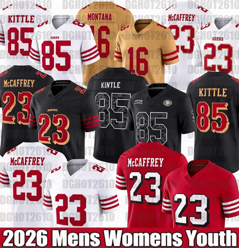 2026 Custom jersey 2025 rivalry 13 Brock Purdy 23 Christian McCaffrey 85 George Kittle 54 Fred Warner Football Jerseys 49erses Jersey 2026
