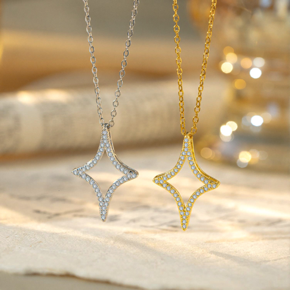 Fashionable luxury minimalist diamond-filled micro-set necklace for women, exquisite and versatile, with a sophisticated and elegant hollow collar c