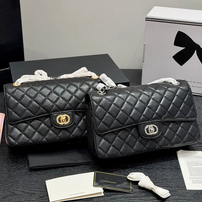 Designer Bag Luxury Bag Womens Shoulder Bag black bag Caviar Black Cowhide Gold Silver Chain Crossbody Bag Lychee Leather Chain Wallet Classic Fashi