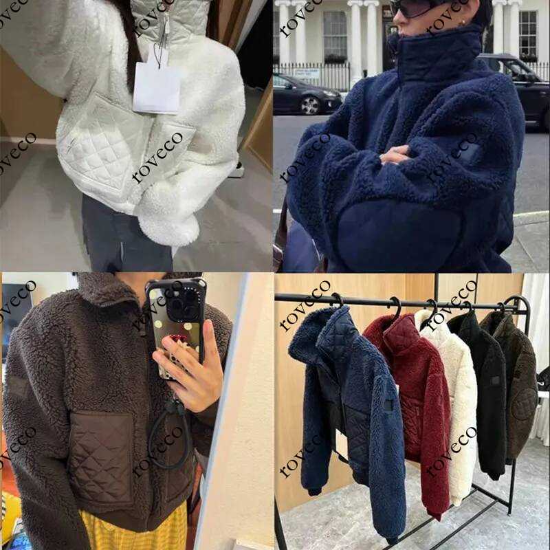 Designer Yoga Brown hair Coat Lamb Wool Zipper Coats Hooded Thick Clothes Women's Winter Short Padded Warm Cotton padded Jacket