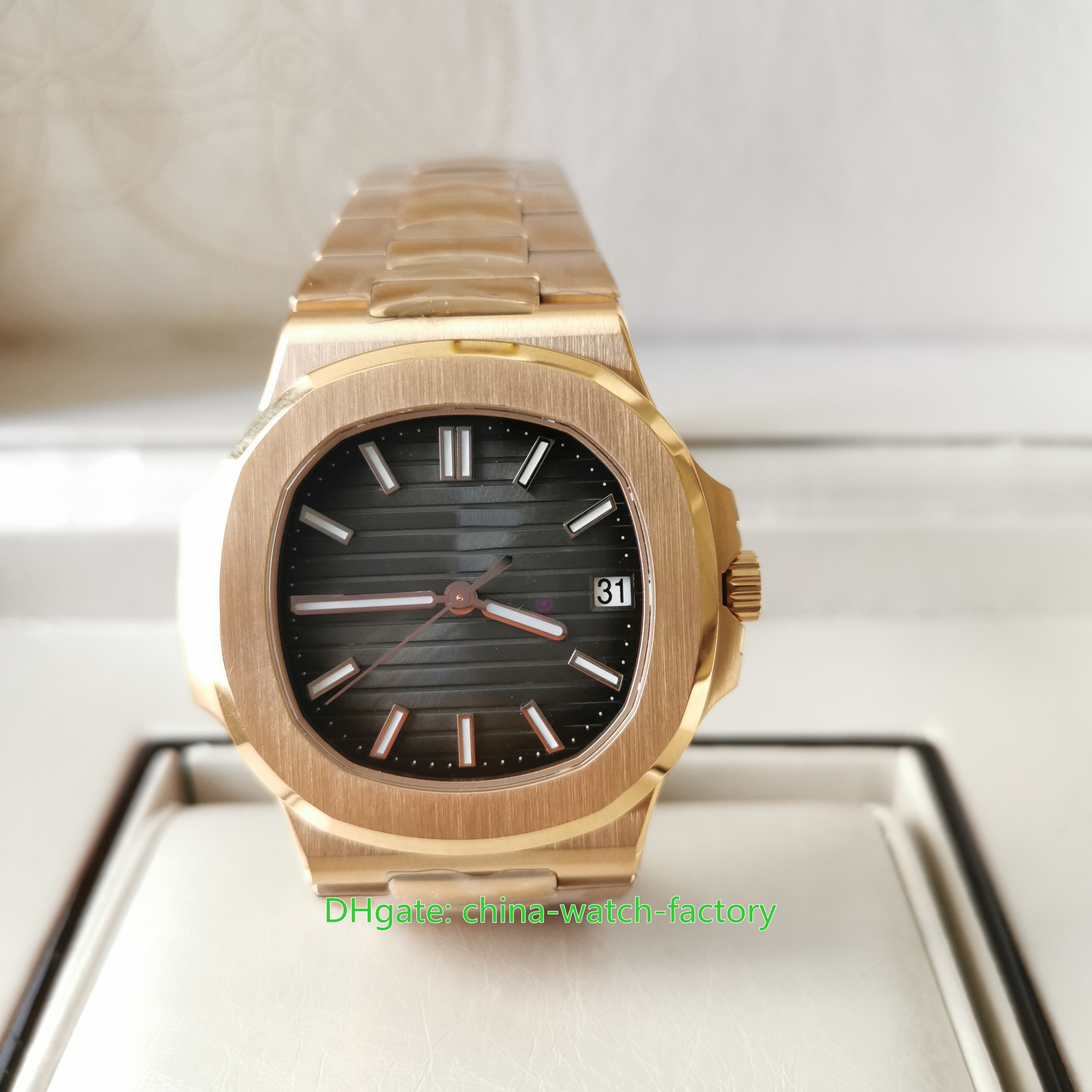 3K Factory Mens Watch Super Quality DD330 41mm 5711/1R-001 Brown Textured Dial 18k Rose Gold LumiNova Chronometer CAL.330 Mechanical Automatic Me