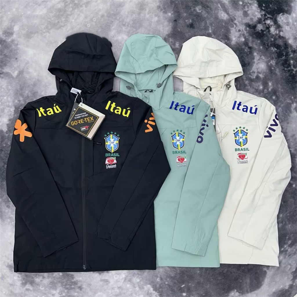 Jacket Men Brazil Windbreaker Jacket Zip Up Hoodie National Team Training Menveste Homme Casual Windproof Hoody Integrated Print Fashion Casual