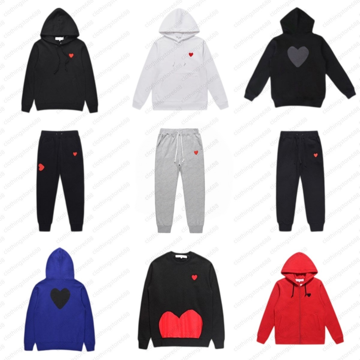 Hoodies Designer Men Zipper Coat Women Tracksuits Pullover Unisex Sweatshirt Hoodies Red Heart Eyes Printed Embroidery Cotton Fashion Long Sleeve Ja