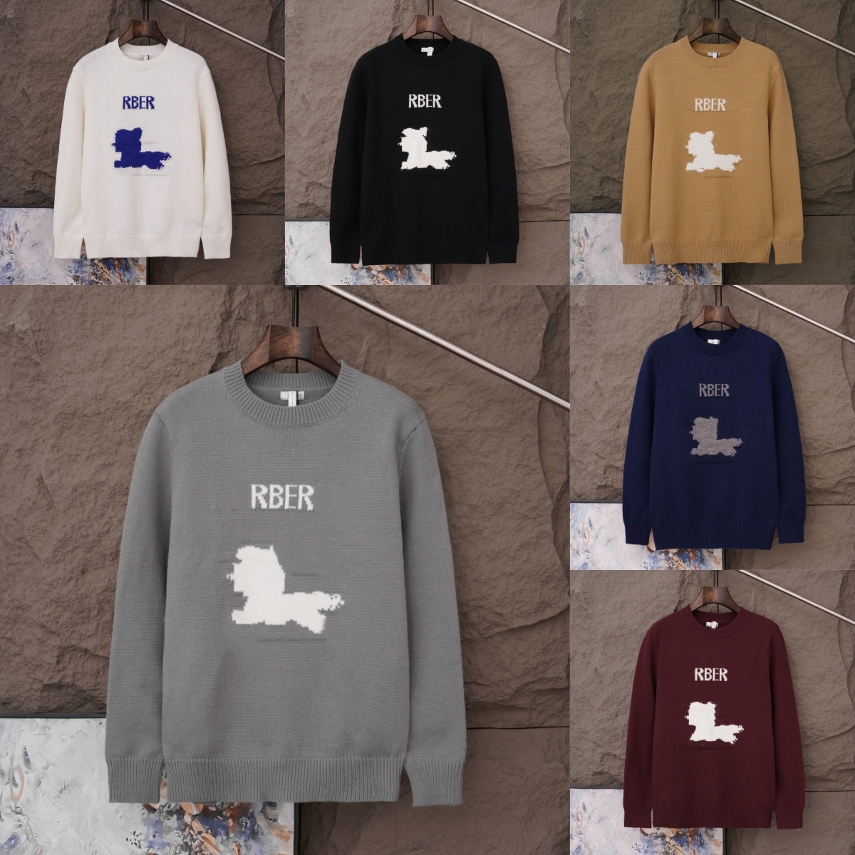 Designer Men Sweater luxury Knight Horse Graphic Pullover Wool Crew Neck Knitted sweater Casual Warm Top for Autumn Winter