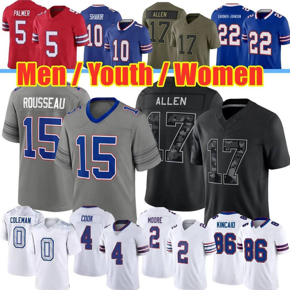 SEW Football Jersey Set - Josh Allen Greg Rousseau James Cook III Dalton Kincaid DJ Moore Keon Coleman Khalil Shakir Joshua Palmer Gardner Johnson B