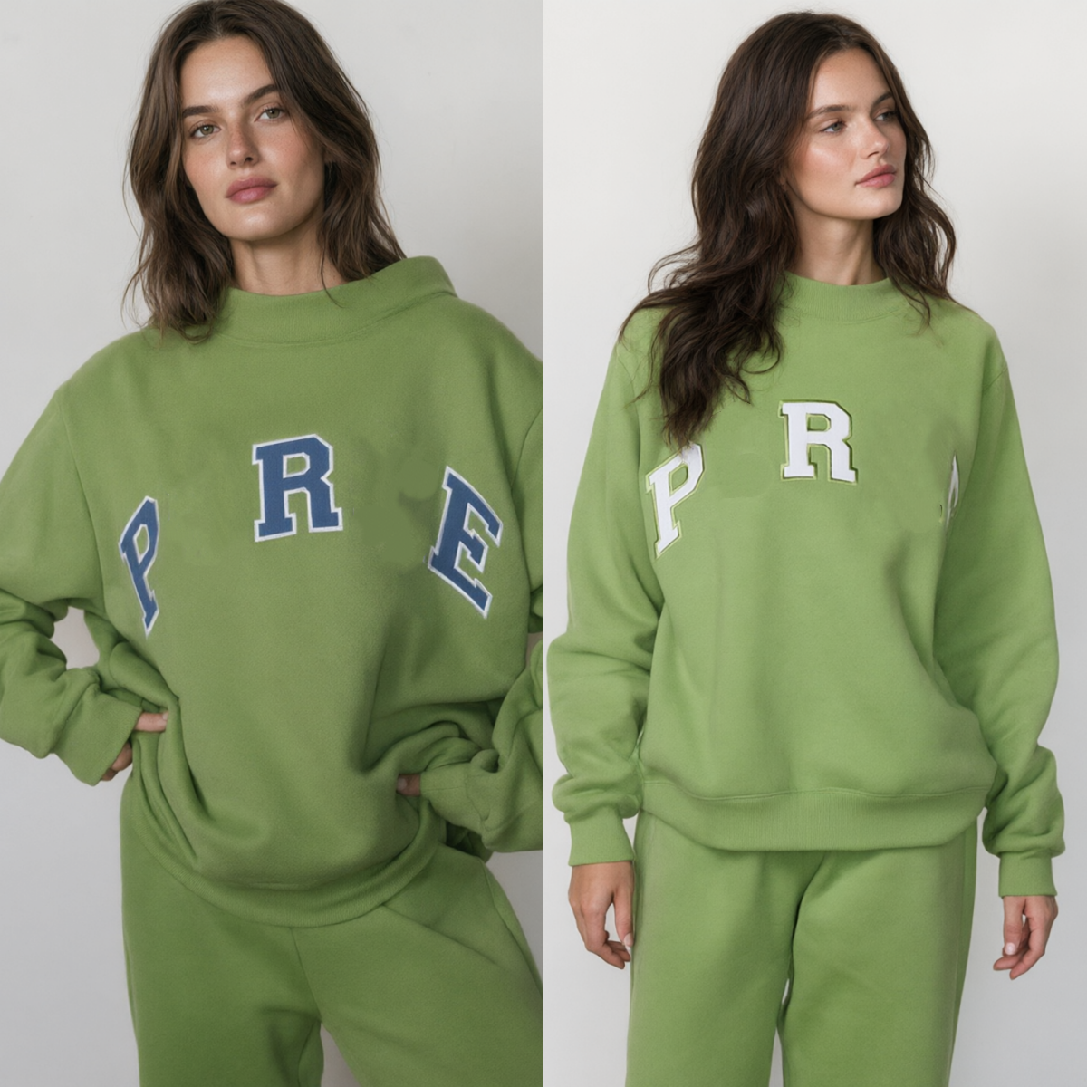 E7417 PAR sweat-shirt en polaire brodé à col montant pour femme avec patchs de lettres pull de sport à capuche pour femme