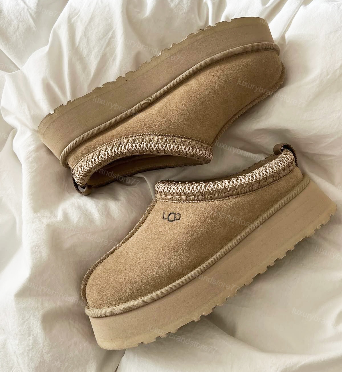 Tazz Slippers Tasman Fur Slides Designer Classic Ultra Mini Platform Boot Chestnut Mustard Seed Sand Slip-on Suede Wool Comfort Winter Suede with bo