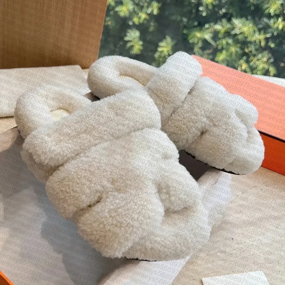 Designer Furry Sandal Slides men women Slippers Ladies Wool Slides cotton slippers Winter Fur Fluffy Furry Warm Sandals High-end versatile